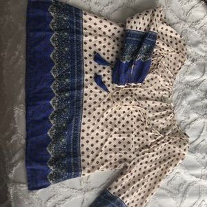 Boho loose top quarter sleeve